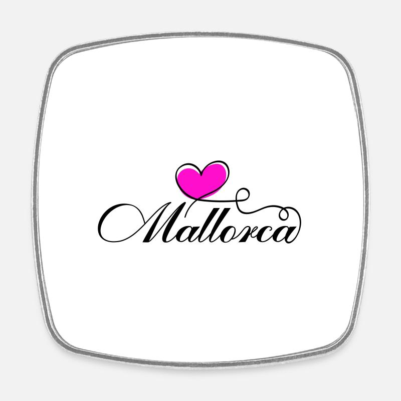 Mallorca Herz Liebe - Viereckiger Kühlschrankmagnet - Weiß