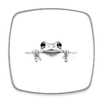 Frosch - Viereckiger Kühlschrankmagnet - Weiß - Vorne