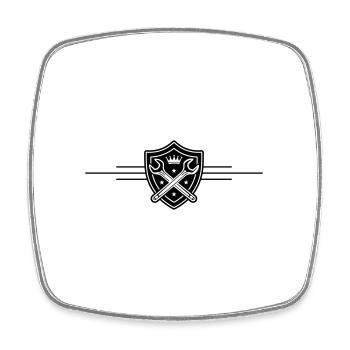 Logo de la clé - Magnet carré - blanc - Devant
