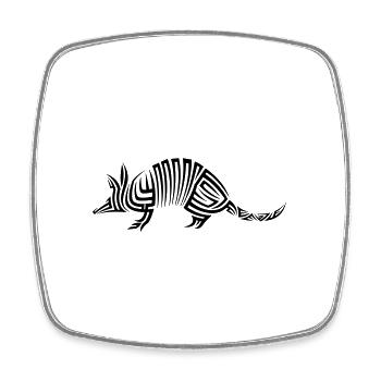 Armadillo Tribal Tattoo - Square fridge magnet - white - Front