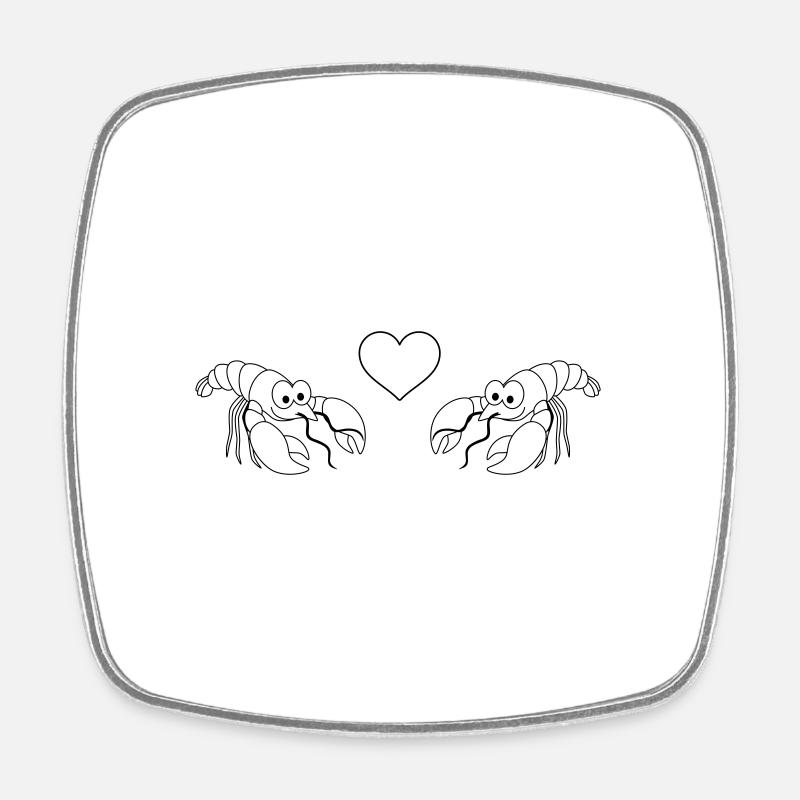 Hummer Comic Paar liebe - Viereckiger Kühlschrankmagnet - Weiß