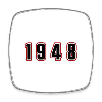 1948 Jahr Zahl - Viereckiger Kühlschrankmagnet - Weiß - Vorne