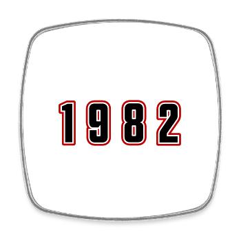 1982 Jahr Zahl - Viereckiger Kühlschrankmagnet - Weiß - Vorne