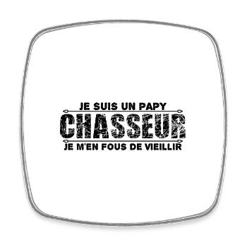 e suis un papy chasseur cadeau grand-père. - Magnet carré - blanc - Devant