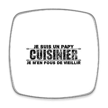 je suis un papy cuisinier cadeau anniversaire. - Magnet carré - blanc - Devant