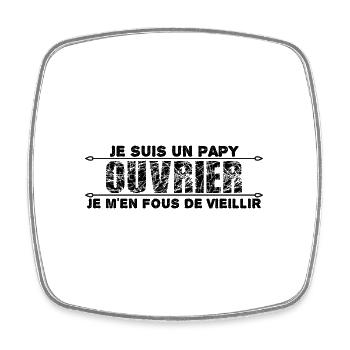 je suis un papy ouvrier cadeau d'anniversaire - Magnet carré - blanc - Devant