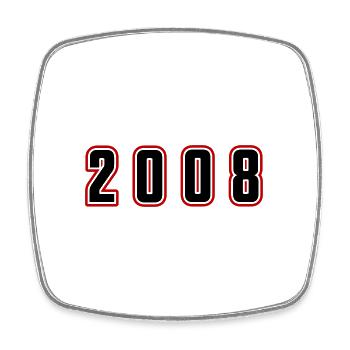 2008 Year Number - Square fridge magnet - white - Front