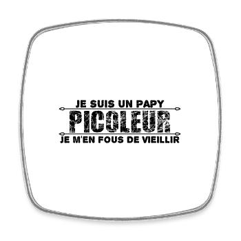 Je Suis Un Papy Picoleur je m'en fous de Vieillir - Magnet carré - blanc - Devant