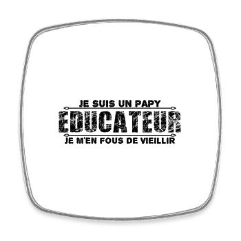 je suis un papy éducateur cadeau de papy - Magnet carré - blanc - Devant