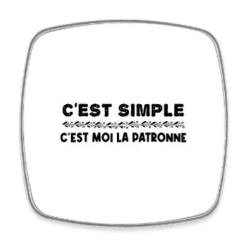 CERTIFIÉE MEILLEURE PATRONNE DU MONDE - Magnet carré - blanc - Devant