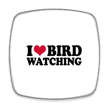 Ornithology Birdwatching I Love Bird Watching - Square fridge magnet - white - Front