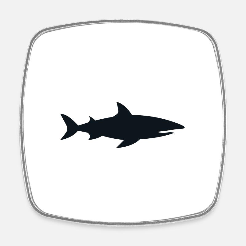 Requin - Magnet carré - blanc