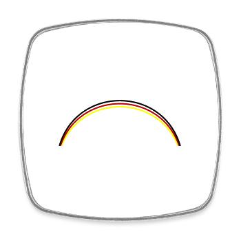 Ligne de symbole du drapeau de l’Allemagne - Magnet carré - blanc - Devant