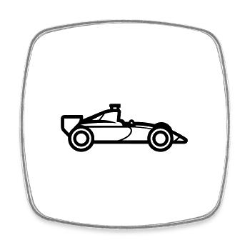 F1-Rennwagen - Viereckiger Kühlschrankmagnet - Weiß - Vorne