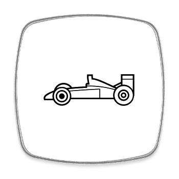 F1-Rennwagen - Viereckiger Kühlschrankmagnet - Weiß - Vorne