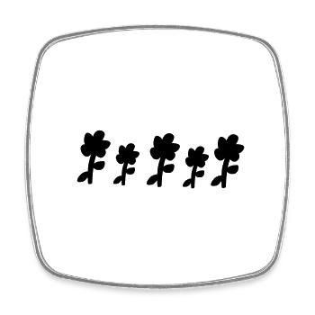 Five Flowers Plants Flower Symbol Pink - Square fridge magnet - white - Front