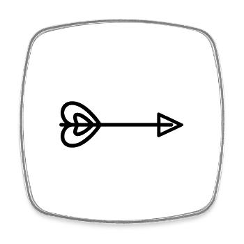 Herz-Pfeil - Viereckiger Kühlschrankmagnet - Weiß - Vorne