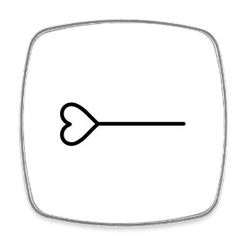 Herz-Pfeil - Viereckiger Kühlschrankmagnet - Weiß - Vorne