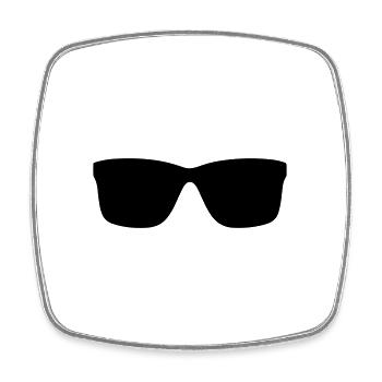 lunettes de soleil - Magnet carré - blanc - Devant