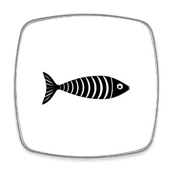 fish - Square fridge magnet - white - Front