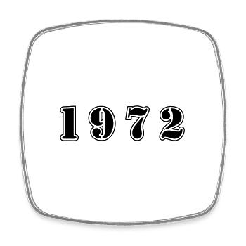 1972 Jahr Geburtstag - Viereckiger Kühlschrankmagnet - Weiß - Vorne