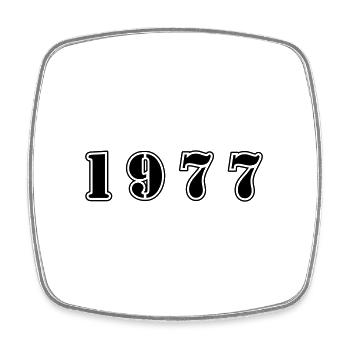1977 Jahr Geburtstag - Viereckiger Kühlschrankmagnet - Weiß - Vorne