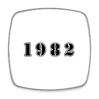 1982 Jahr Geburtstag - Viereckiger Kühlschrankmagnet - Weiß - Vorne