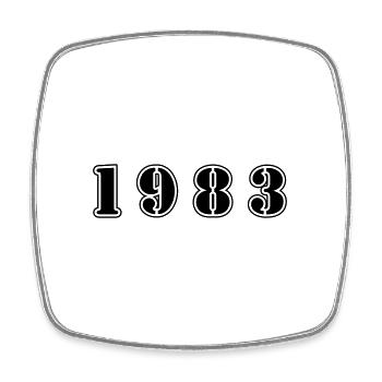 1983 anniversaire - Magnet carré - blanc - Devant