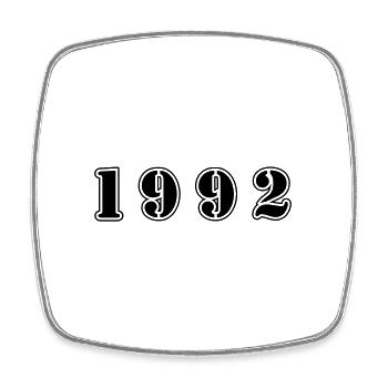 1992 year birthday - Square fridge magnet - white - Front