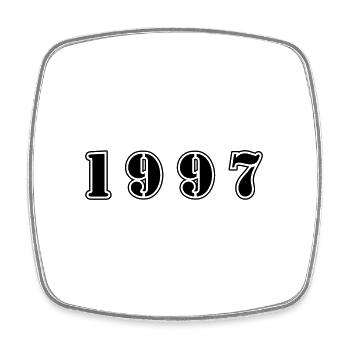 1997 Jahr Geburtstag - Viereckiger Kühlschrankmagnet - Weiß - Vorne