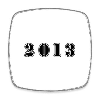 2013 year birthday - Square fridge magnet - white - Front