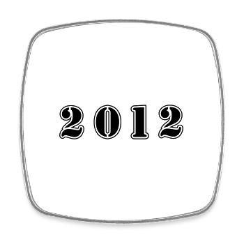 2012 year birthday - Square fridge magnet - white - Front
