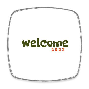 Welcome to 2023 font design street fashion - Viereckiger Kühlschrankmagnet - Weiß - Vorne