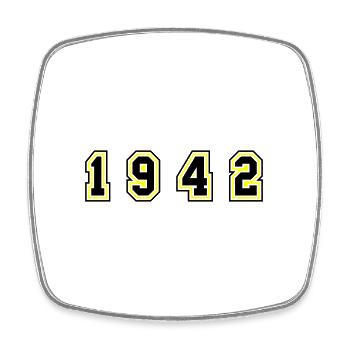 1942 Jahr Zahl - Viereckiger Kühlschrankmagnet - Weiß - Vorne