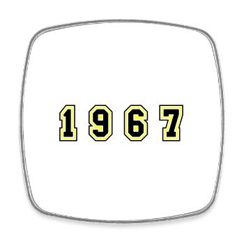 1967 Jahr Zahl - Viereckiger Kühlschrankmagnet - Weiß - Vorne