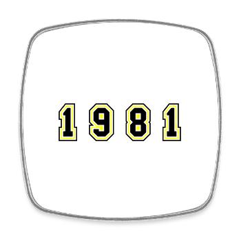 1981 Year Number - Square fridge magnet - white - Front