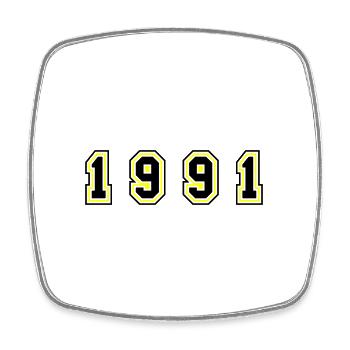 1991 Jahr Zahl - Viereckiger Kühlschrankmagnet - Weiß - Vorne