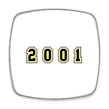 2001 Year Number - Square fridge magnet - white - Front