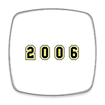 2006 Year Number - Square fridge magnet - white - Front