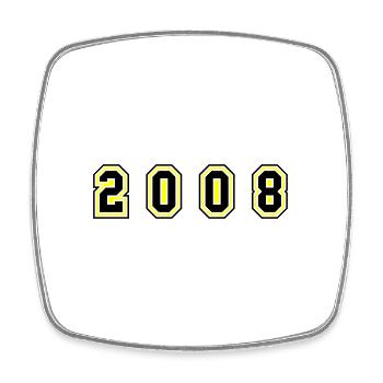 2008 Year Number - Square fridge magnet - white - Front