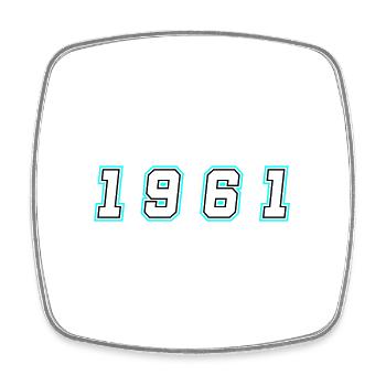 1961 Year Number - Square fridge magnet - white - Front