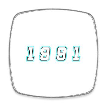 1991 Jahr Zahl - Viereckiger Kühlschrankmagnet - Weiß - Vorne