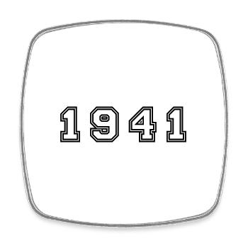 1941 Jahr Zahl - Viereckiger Kühlschrankmagnet - Weiß - Vorne