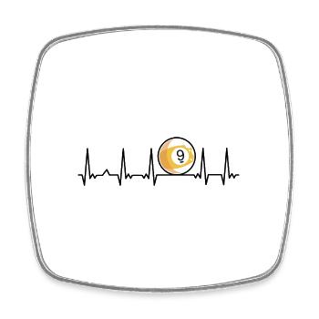 Billiard Heartbeat Snooker Pool Chalk Billiard Pla - Square fridge magnet - white - Front