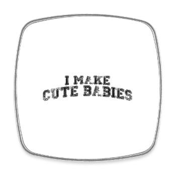 Je fais des bébés mignons, drôles de nouveaux papas fête des pères - Magnet carré - blanc - Devant