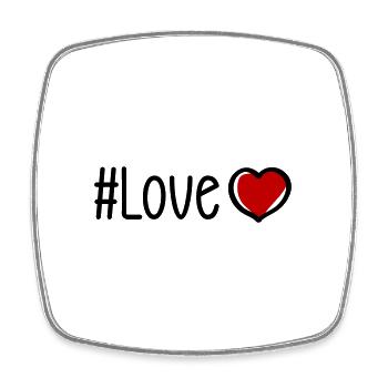 Coeur d’amour - Magnet carré - blanc - Devant