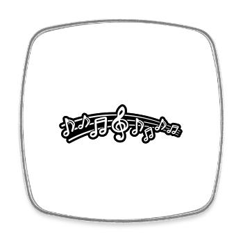 Musiknoten Symbol Notenschlüssel - Viereckiger Kühlschrankmagnet - Weiß - Vorne