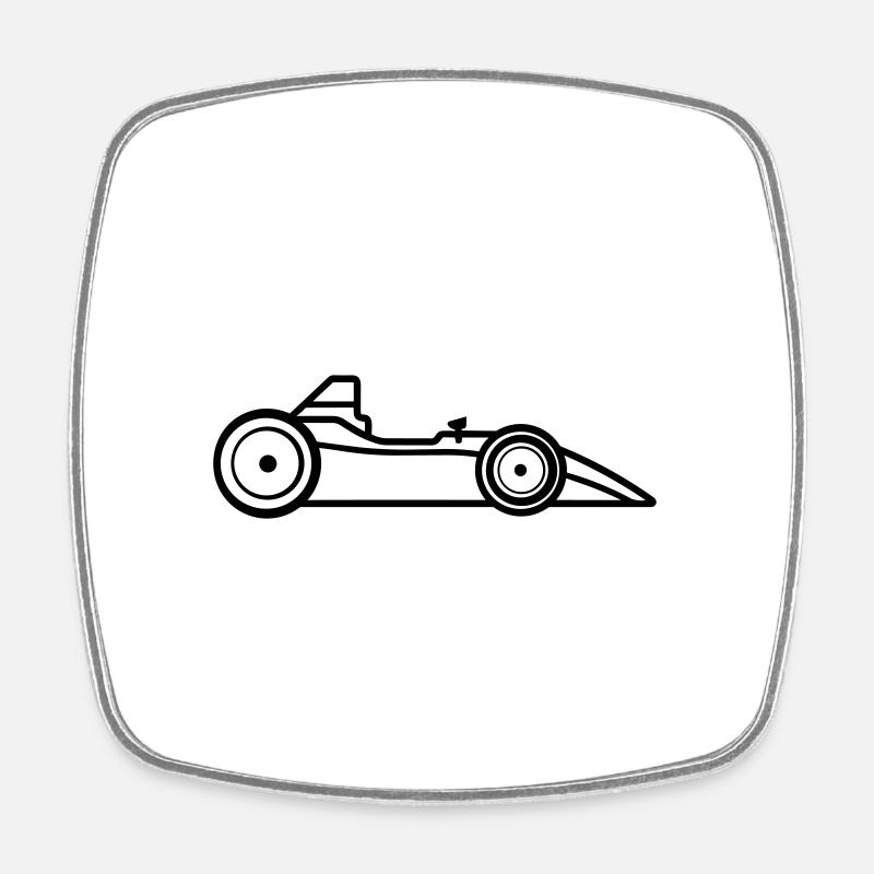 F1 Race Car - Square fridge magnet - white
