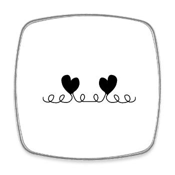 Two Hearts Heart Line Love - Square fridge magnet - white - Front