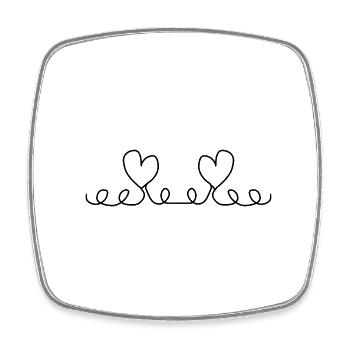 Line Two Hearts Heart - Square fridge magnet - white - Front